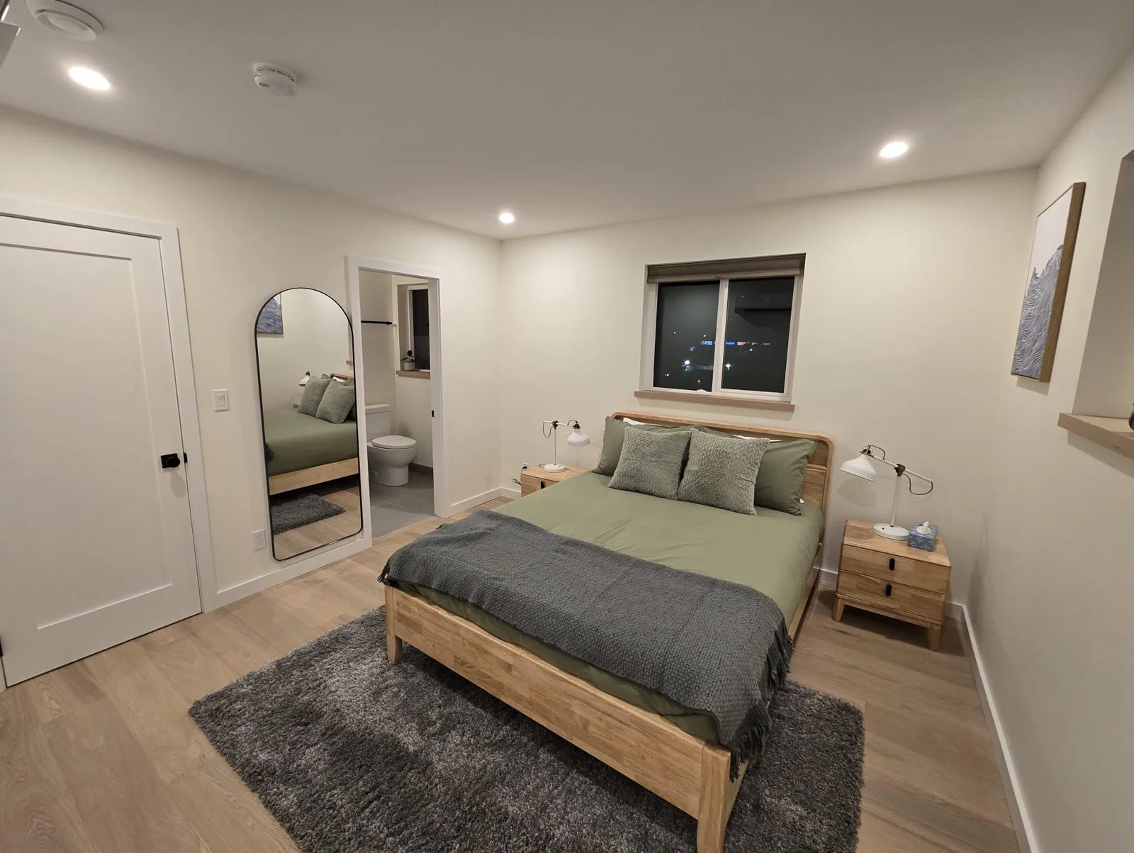 Primary bedroom with queen bed